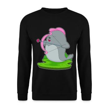 Seal Archer Arrow Bow - Unisex Sweatshirt - black - Front - Alina (178cm) & Michal (187cm)