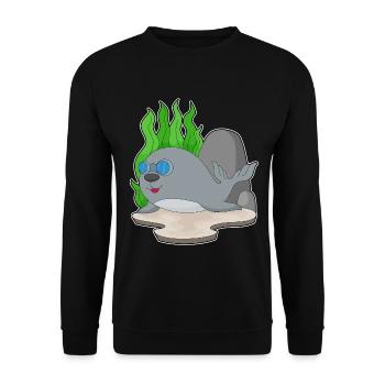 Seal Diver Swimming Goggles - Unisex Sweatshirt - black - Front - Alina (178cm) & Michal (187cm)