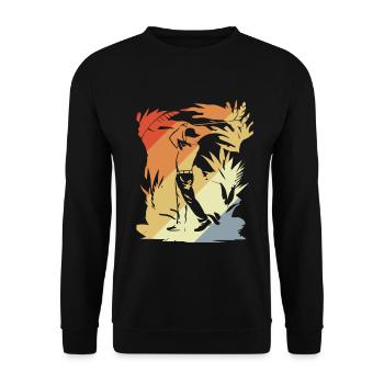 Vintage Golfspieler - Unisex Pullover - Schwarz - Vorne - Alina (178cm) & Michal (187cm)