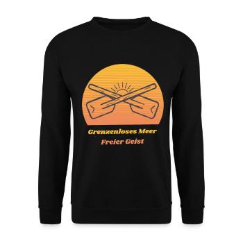 Grenzenloses Meer, Freier Geist - Unisex Pullover - Schwarz - Vorne - Alina (178cm) & Michal (187cm)