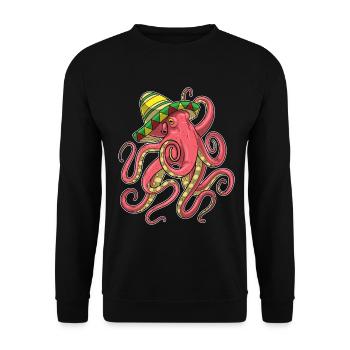 Sombrero pieuvre - Sweat-shirt Unisexe - noir - Devant - Alina (178cm) & Michal (187cm)