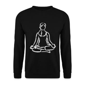 Yogini Drawing - Unisex Sweatshirt - black - Front - Alina (178cm) & Michal (187cm)