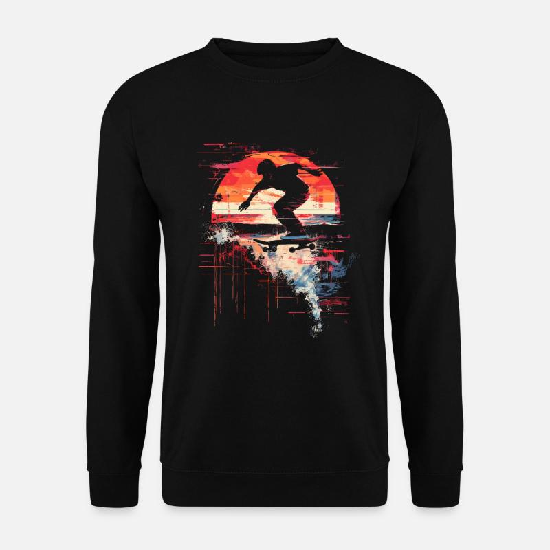 Skateboarder Steamwave - Unisex Pullover - Schwarz