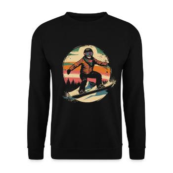 Snowboarder Illustration - Sweat-shirt Unisexe - noir - Devant - Alina (178cm) & Michal (187cm)