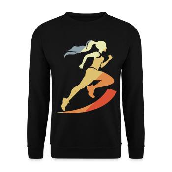 Vintage Runner Graphic - Unisex Sweatshirt - black - Front - Alina (178cm) & Michal (187cm)