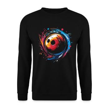 Vintage Bowling Retrowave - Unisex Sweatshirt - black - Front - Alina (178cm) & Michal (187cm)