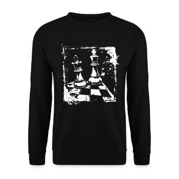 Chess queen and king - Unisex Sweatshirt - black - Front - Alina (178cm) & Michal (187cm)
