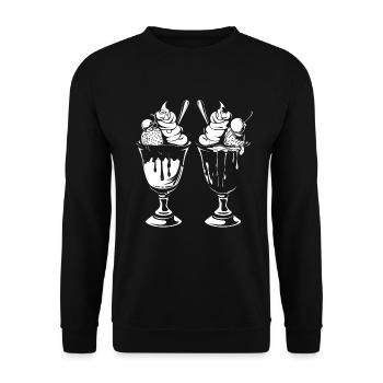 Ice cream sundae graphic - Unisex Sweatshirt - black - Front - Alina (178cm) & Michal (187cm)