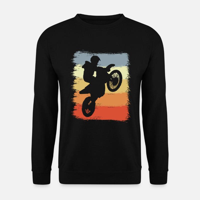 Retro Motocross Grafik - Unisex Pullover - Schwarz