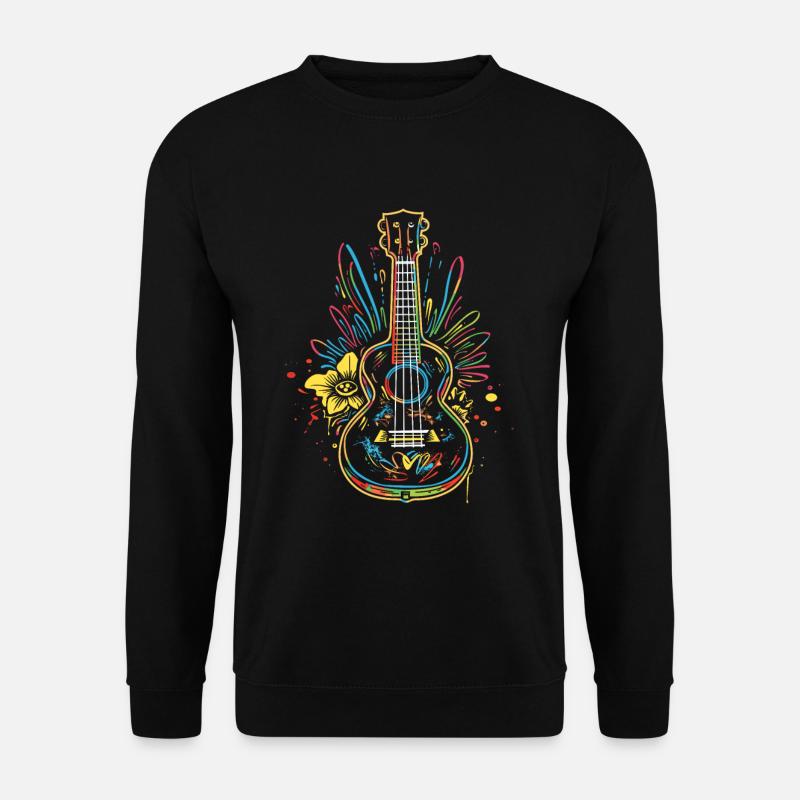 Ukulele Line Art - Unisex Pullover - Schwarz