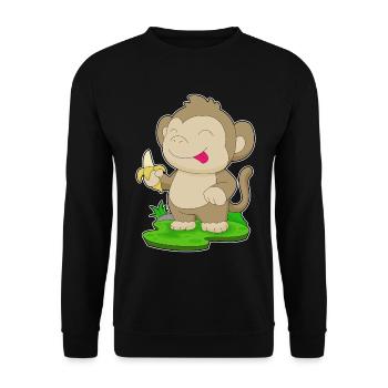 Monkey Banana - Unisex Sweatshirt - black - Front - Alina (178cm) & Michal (187cm)