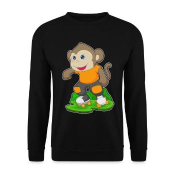 Monkey Roller Skating Roller Skates - Unisex Sweatshirt - black - Front - Alina (178cm) & Michal (187cm)