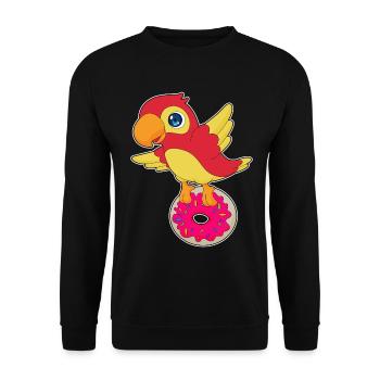 Beignet perroquet - Sweat-shirt Unisexe - noir - Devant - Alina (178cm) & Michal (187cm)