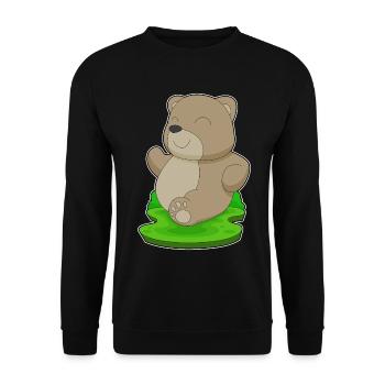 Bear Jogger Jogging Sport - Unisex Sweatshirt - black - Front - Alina (178cm) & Michal (187cm)