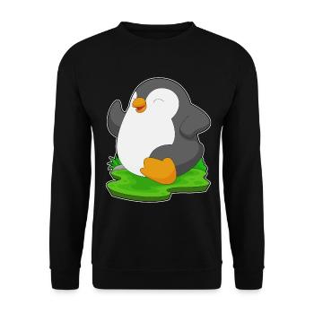 Penguin Jogger Jogging Sport - Unisex Sweatshirt - black - Front - Alina (178cm) & Michal (187cm)