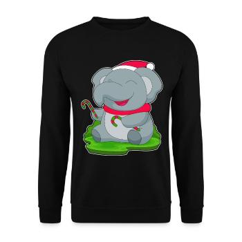 Canne de Noël éléphant - Sweat-shirt Unisexe - noir - Devant - Alina (178cm) & Michal (187cm)