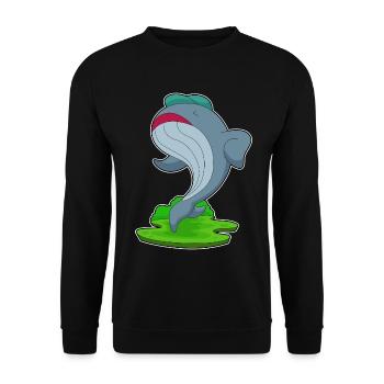 Whale Jogger Jogging Sport - Unisex Sweatshirt - black - Front - Alina (178cm) & Michal (187cm)