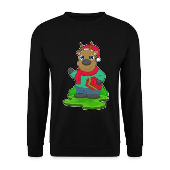Forfait Noël renne - Sweat-shirt Unisexe - noir - Devant - Alina (178cm) & Michal (187cm)
