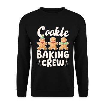 Funny Christmas Gingerbread Cookie Baking Crew - Unisex Sweatshirt - black - Front - Alina (178cm) & Michal (187cm)
