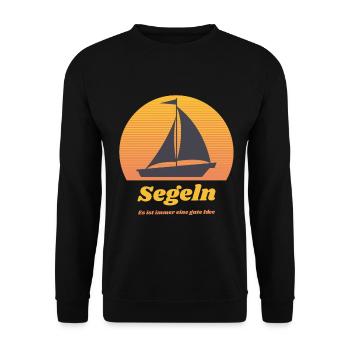 Segeln: Es ist immer eine gute Idee - Unisex Pullover - Schwarz - Vorne - Alina (178cm) & Michal (187cm)