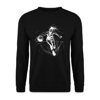 Basketballerin Skizze - Unisex Pullover - Schwarz - Vorne - Alina (178cm) & Michal (187cm)
