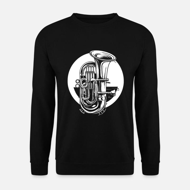 Tuba Zeichnung - Unisex Pullover - Schwarz