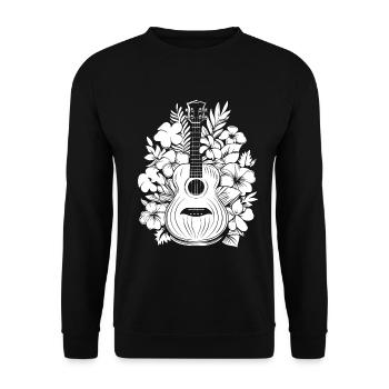Ukulele Cartoon - Unisex Pullover - Schwarz - Vorne - Alina (178cm) & Michal (187cm)