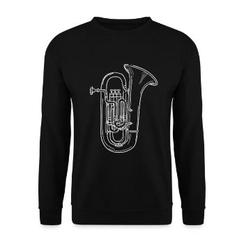 Croquis de tuba - Sweat-shirt Unisexe - noir - Devant - Alina (178cm) & Michal (187cm)