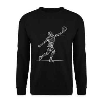 Volleyballspieler Skizze - Unisex Pullover - Schwarz - Vorne - Alina (178cm) & Michal (187cm)