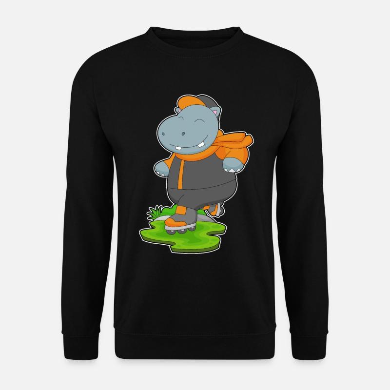 Nilpferd Inline skating Inline skates - Unisex Pullover - Schwarz