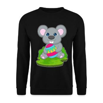 Mouse Easter Easter Egg - Unisex Sweatshirt - black - Front - Alina (178cm) & Michal (187cm)