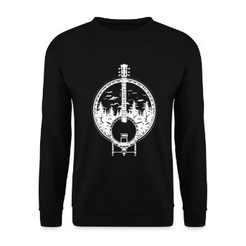 Dessin de banjo - Sweat-shirt Unisexe - noir - Devant - Alina (178cm) & Michal (187cm)