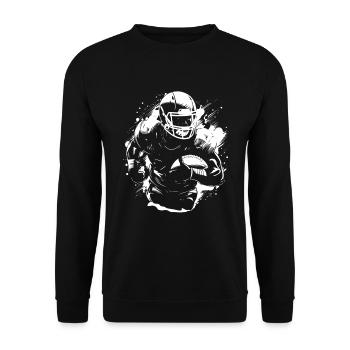 Footballspieler Skizze - Unisex Pullover - Schwarz - Vorne - Alina (178cm) & Michal (187cm)