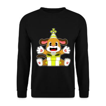 Hund Geburtstag Partyhut - Unisex Pullover - Schwarz - Vorne - Alina (178cm) & Michal (187cm)