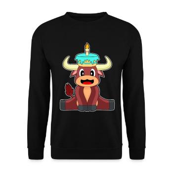 Gâteau d’anniversaire du Taureau - Sweat-shirt Unisexe - noir - Devant - Alina (178cm) & Michal (187cm)