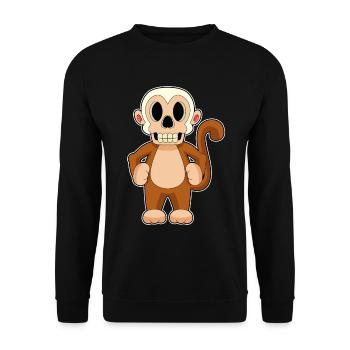 Singe Crâne d’Halloween - Sweat-shirt Unisexe - noir - Devant - Alina (178cm) & Michal (187cm)