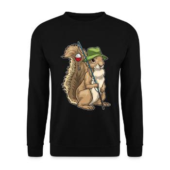 Pêche à la canne à pêche Squirrel Angler - Sweat-shirt Unisexe - noir - Devant - Alina (178cm) & Michal (187cm)