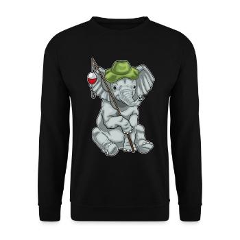 Pêche à la canne à pêche Elephant Angler - Sweat-shirt Unisexe - noir - Devant - Alina (178cm) & Michal (187cm)