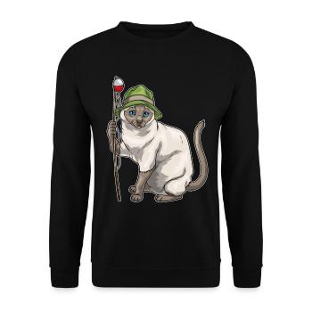Pêche à la canne à pêche du pêcheur siamois Cat Angler - Sweat-shirt Unisexe - noir - Devant - Alina (178cm) & Michal (187cm)