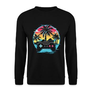 Jeux Vidéo Vaporwave - Sweat-shirt Unisexe - noir - Devant - Alina (178cm) & Michal (187cm)