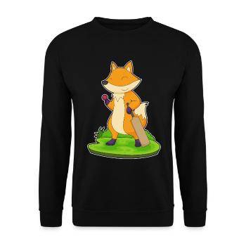 Fox Cricket Cricket Bat - Unisex Sweatshirt - black - Front - Alina (178cm) & Michal (187cm)