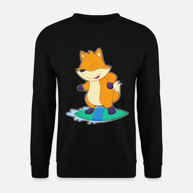 Fuchs Surfen Surfbrett Sommer - Unisex Pullover - Schwarz