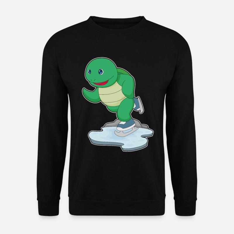 Schildkröte Eislaufen Schlittschuhe - Unisex Pullover - Schwarz