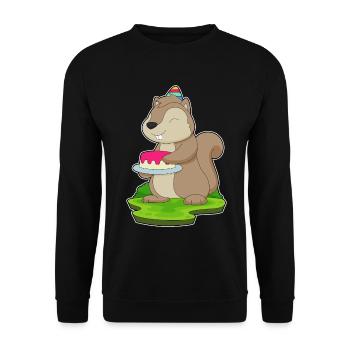 Gâteau d’anniversaire écureuil - Sweat-shirt Unisexe - noir - Devant - Alina (178cm) & Michal (187cm)