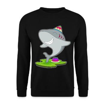 Gâteau d’anniversaire requin - Sweat-shirt Unisexe - noir - Devant - Alina (178cm) & Michal (187cm)