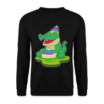 Gâteau d’anniversaire crocodile - Sweat-shirt Unisexe - noir - Devant - Alina (178cm) & Michal (187cm)