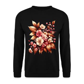 Boho Bouquet Autumn Blossom Magic - Unisex Sweatshirt - black - Front - Alina (178cm) & Michal (187cm)