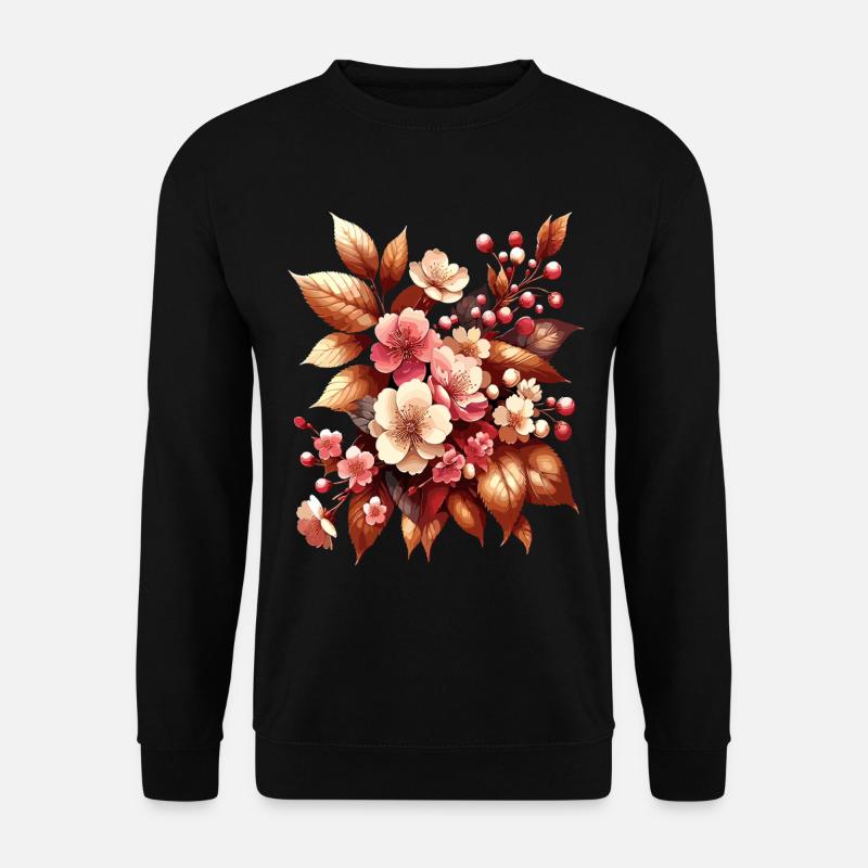 Boho Blumenstrauß Herbstblütenzauber - Unisex Pullover - Schwarz