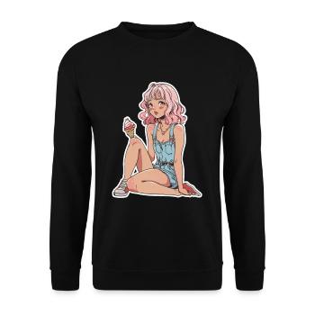 Fille de crème glacée - Sweat-shirt Unisexe - noir - Devant - Alina (178cm) & Michal (187cm)