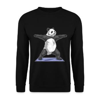 Panda Yoga Fitness Gymnastique - Sweat-shirt Unisexe - noir - Devant - Alina (178cm) & Michal (187cm)